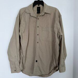 [i/d] Beige Button-Up Shirt | 100% Cotton | Made in Canada | Classic Neutral | M